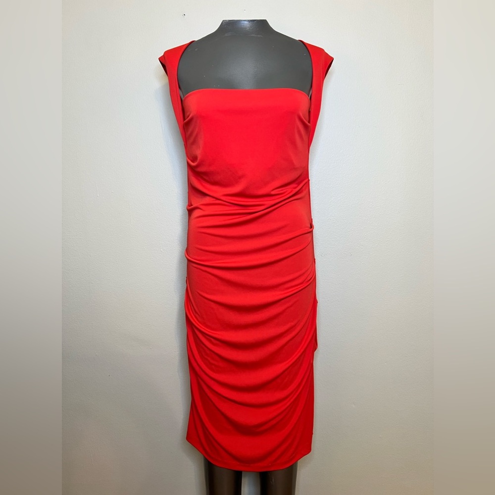 Nicole miller, size large, red knit dress